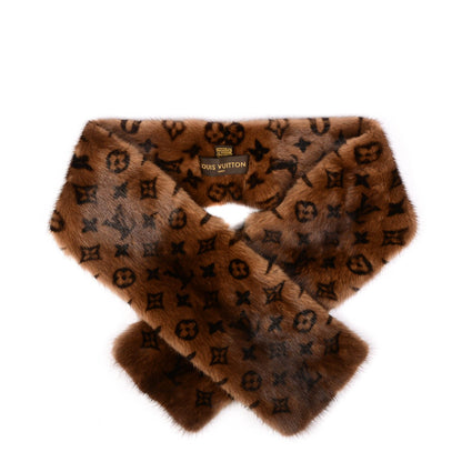 Louis Vuitton Monogram Mink Fur Scarf Stole Wrap 1 of 4