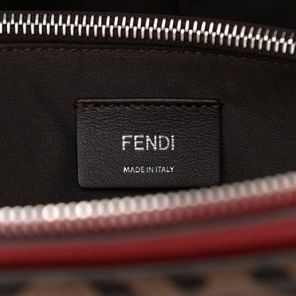 Fendi Vitello Dolce Bi-Color FF 1974 Embossed Medium By The Way Boston Bag Fragola Maya Black 6 of 8