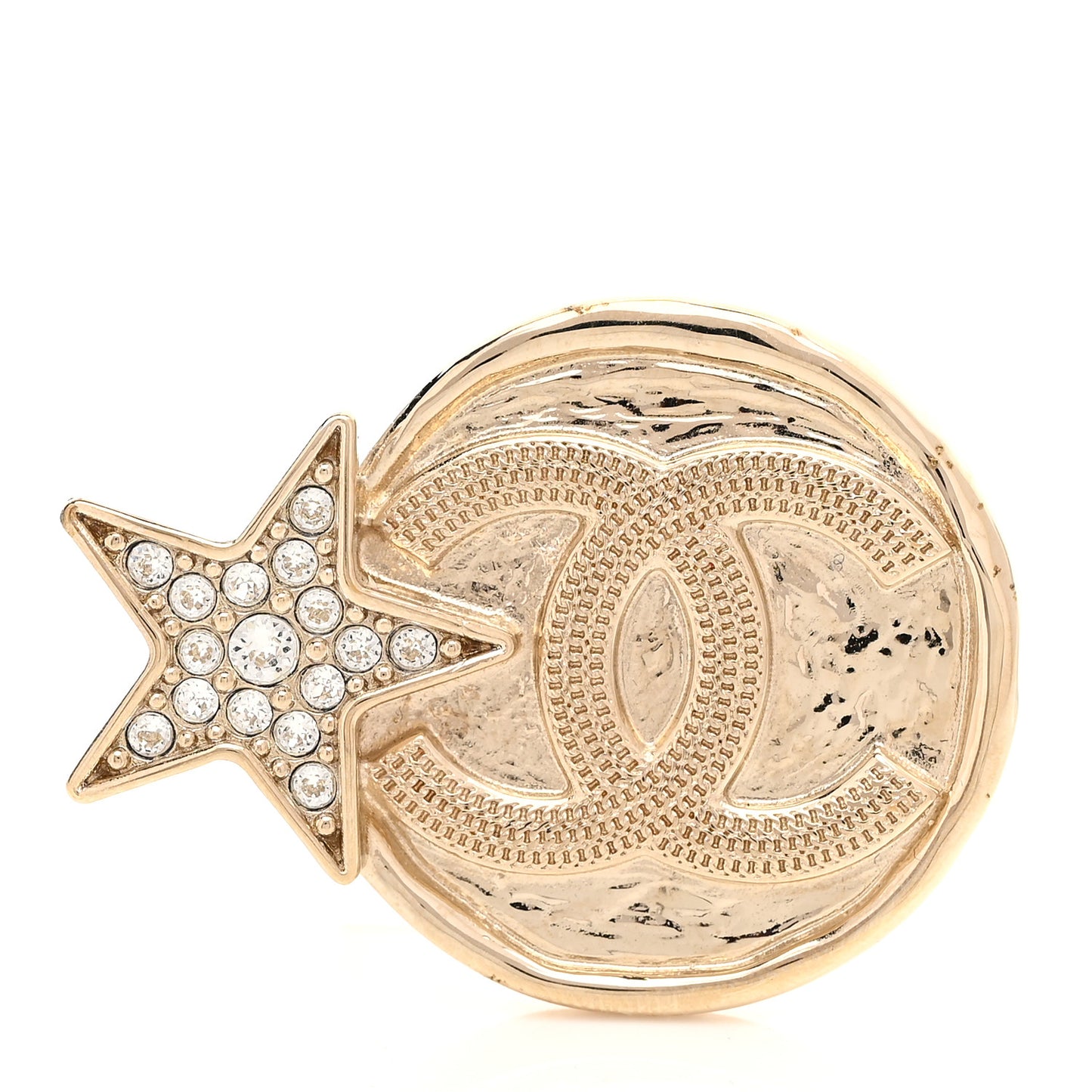 Crystal CC Star Brooch Gold