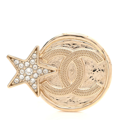 Chanel Crystal CC Star Brooch Gold 1 of 4