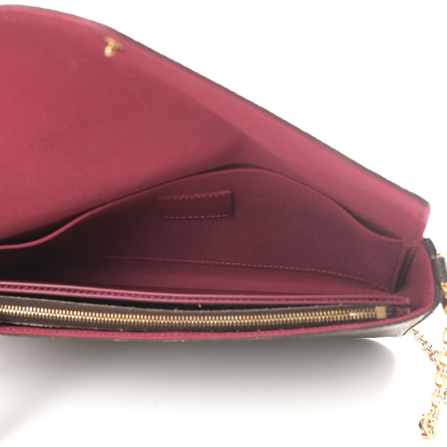 Monogram Pochette Felicie Chain Wallet Fuchsia