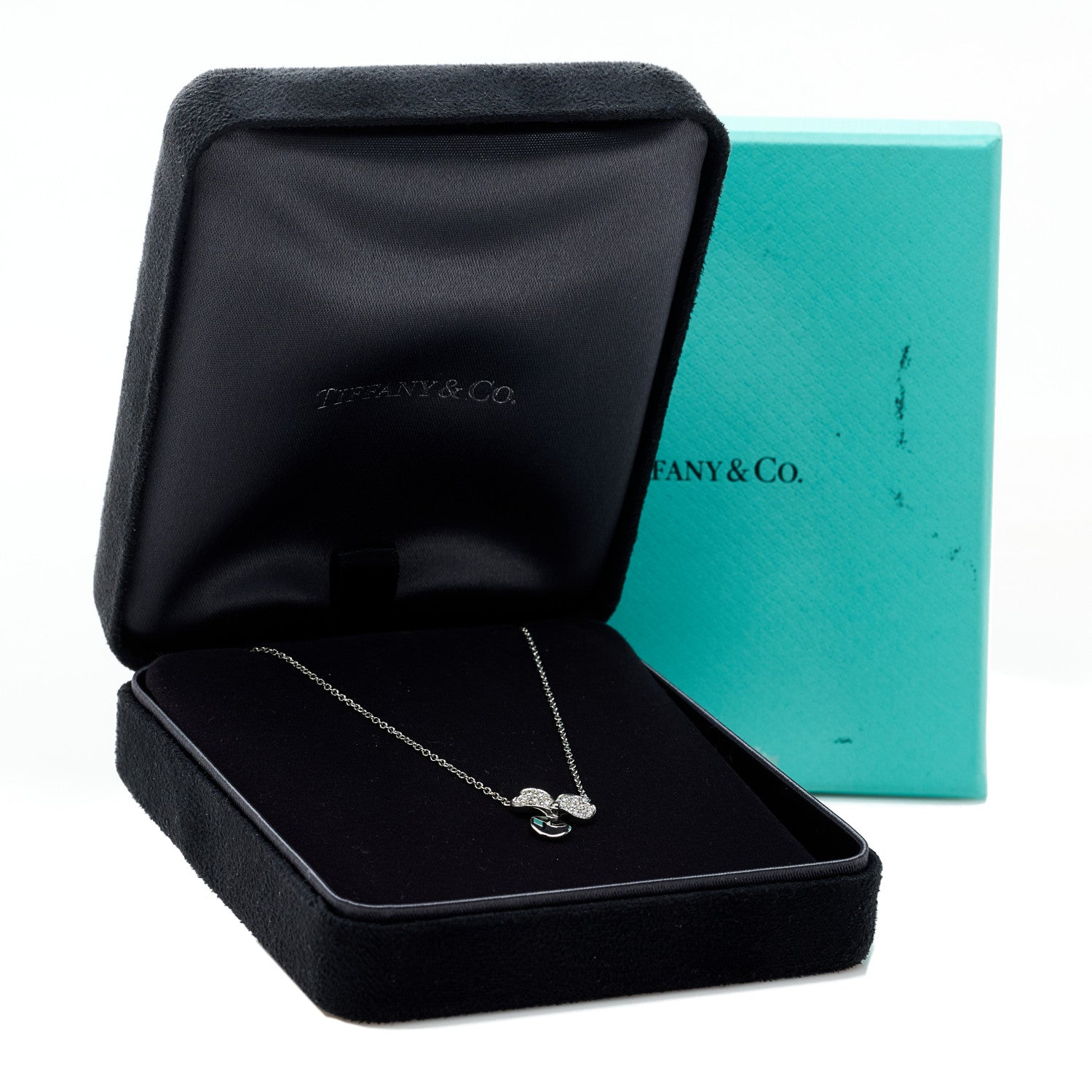Tiffany Platinum Diamond .17ctw Small Paper Flowers Pendant Necklace 6 of 6
