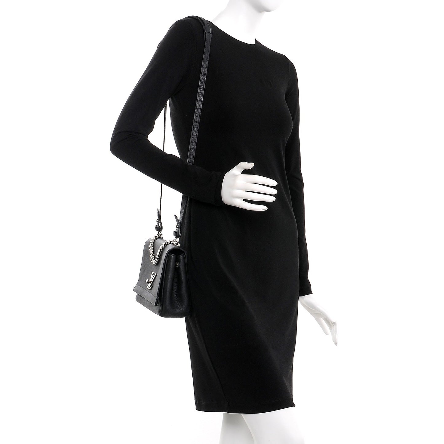 Calfskin Lockme II Chain Bag BB Black