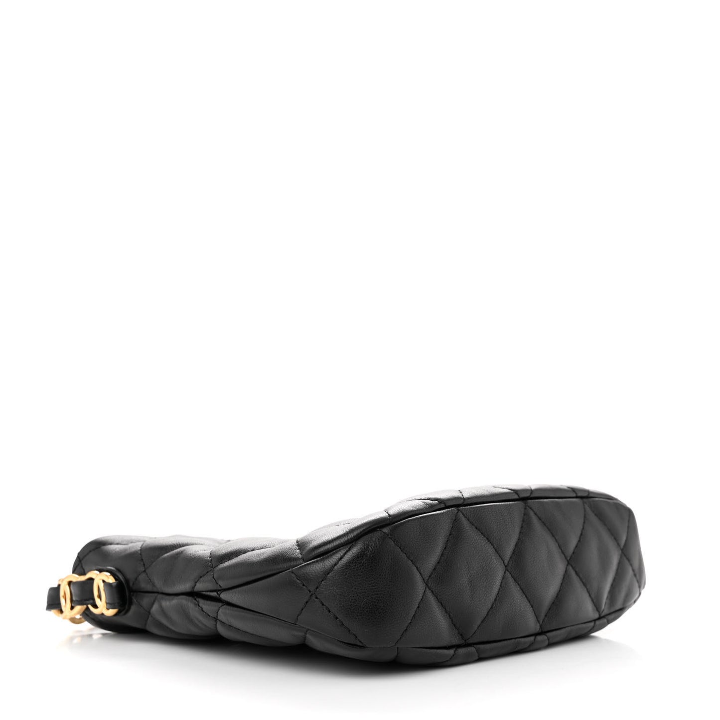 Lambskin Quilted CC Links Hobo Black