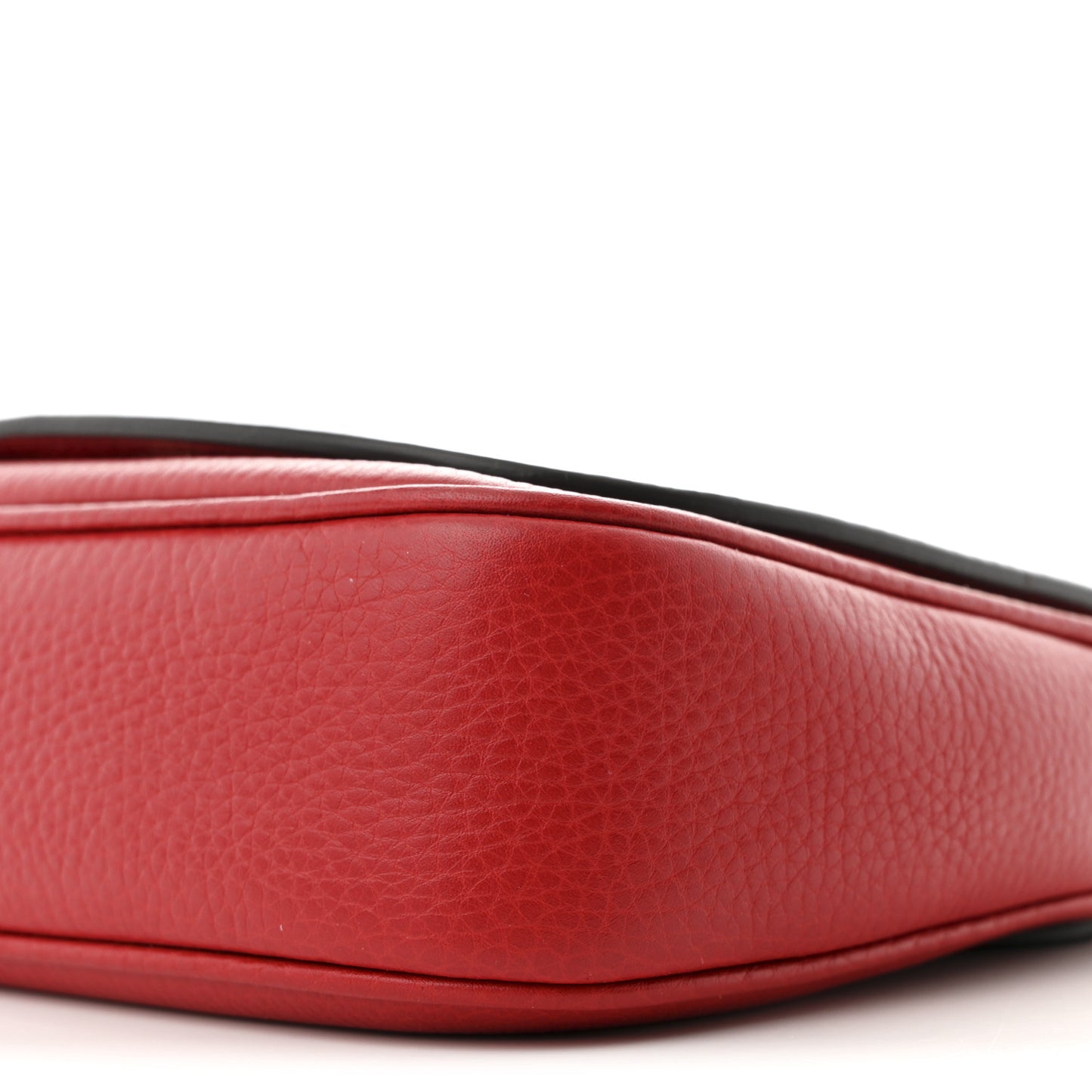 Pebbled Calfskin Small Soho Flap Crossbody Red