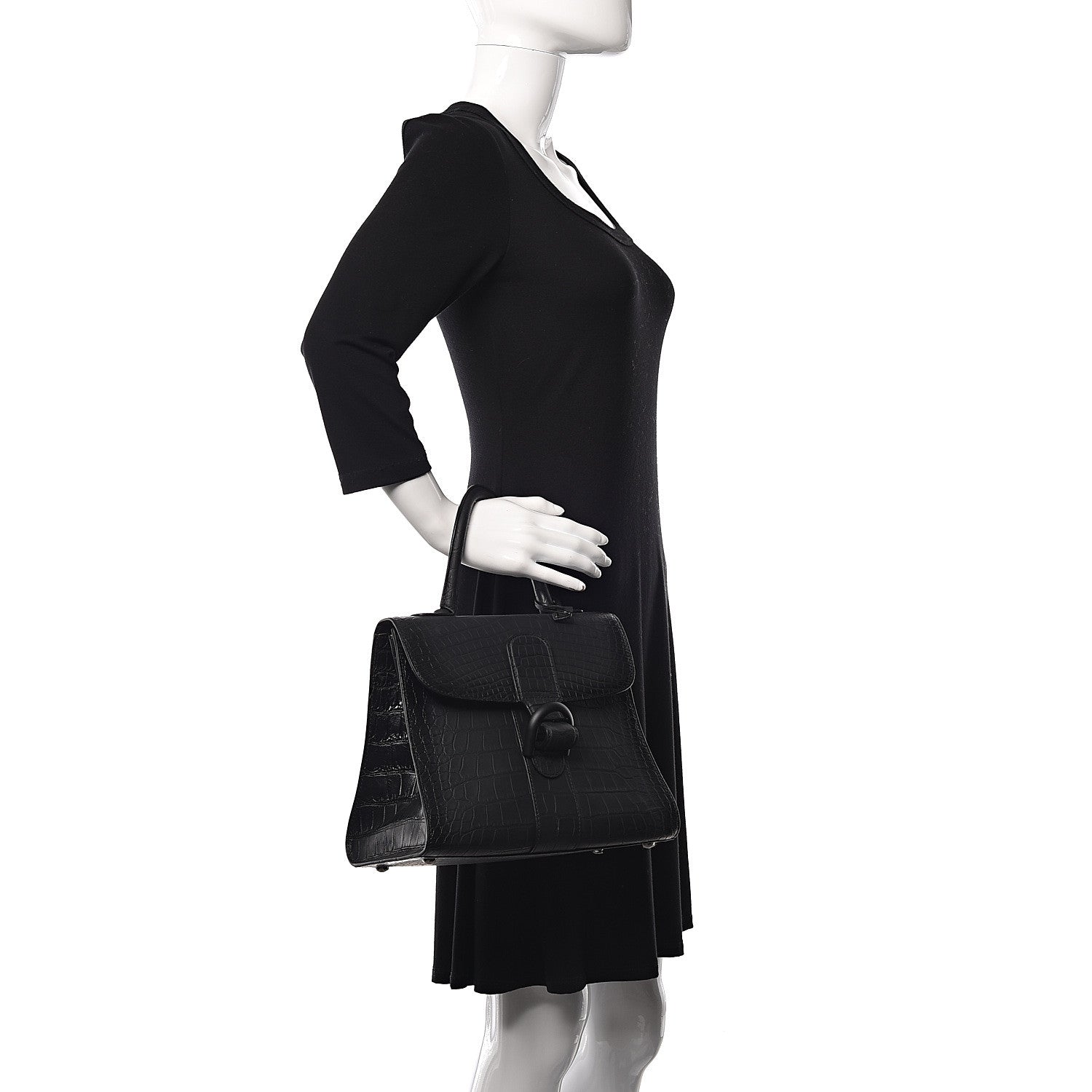 Delvaux Matte Alligator MM Brillant Satchel Black 2 of 11