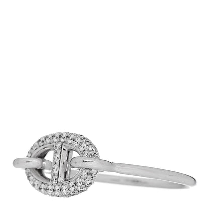 Hermes 18K White Gold Diamond New Farandole Ring 57 8 3 of 6