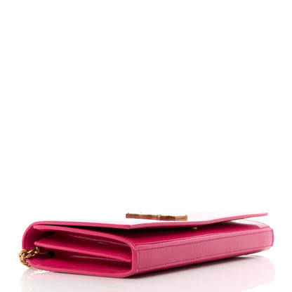 Saint Laurent Patent Calfskin Monogram Kate Wallet On Chain Fresh Fuxia 4 of 9
