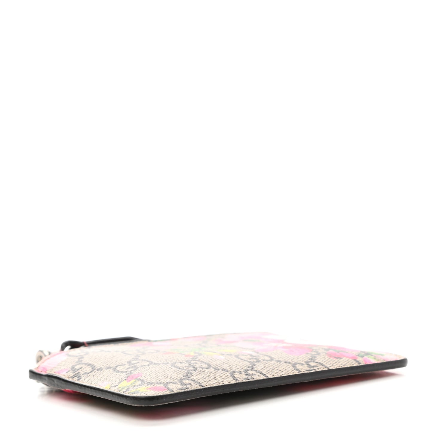 GG Supreme Monogram Blooms Key Ring Coin Case Beige Multicolor Dry Rose