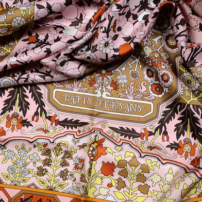 Hermes Twill Plume Tapis Persans Scarf 140 Rose Soleil Beige 3 of 4