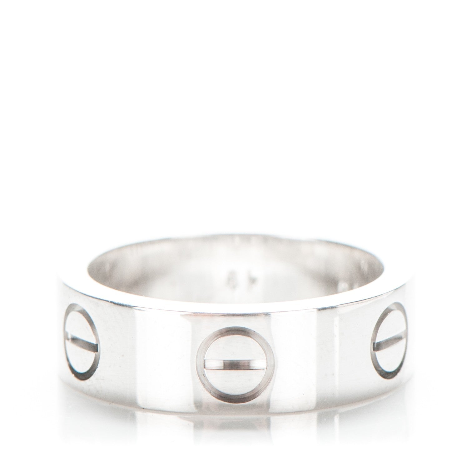 Cartier 18K White Gold 5.5mm LOVE Ring 49 4.75 1 of 5
