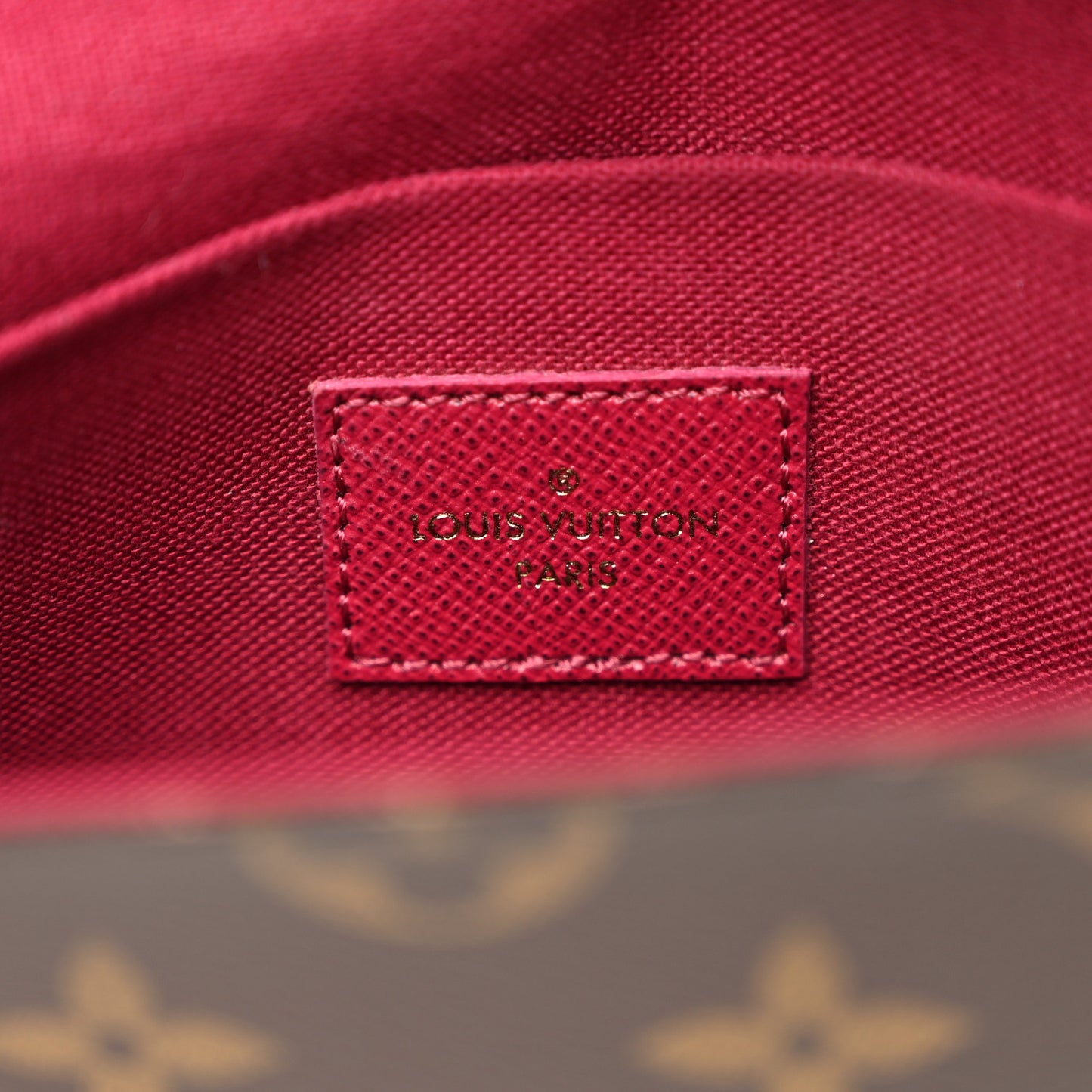 Monogram Pochette Felicie Chain Wallet Fuchsia