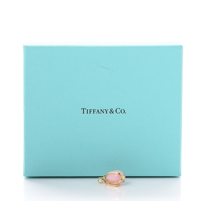Tiffany 18K Yellow Gold Pink Opal Schlumberger Egg Charm 7 of 7