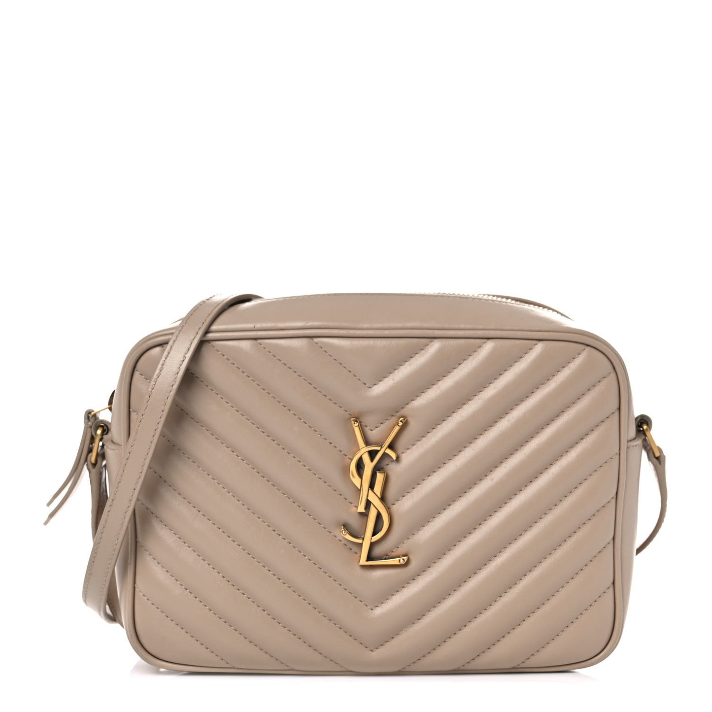 Calfskin Matelasse Monogram Lou Camera Bag Dark Beige