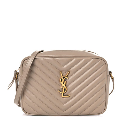 Saint Laurent Calfskin Matelasse Monogram Lou Camera Bag Dark Beige 1 of 18