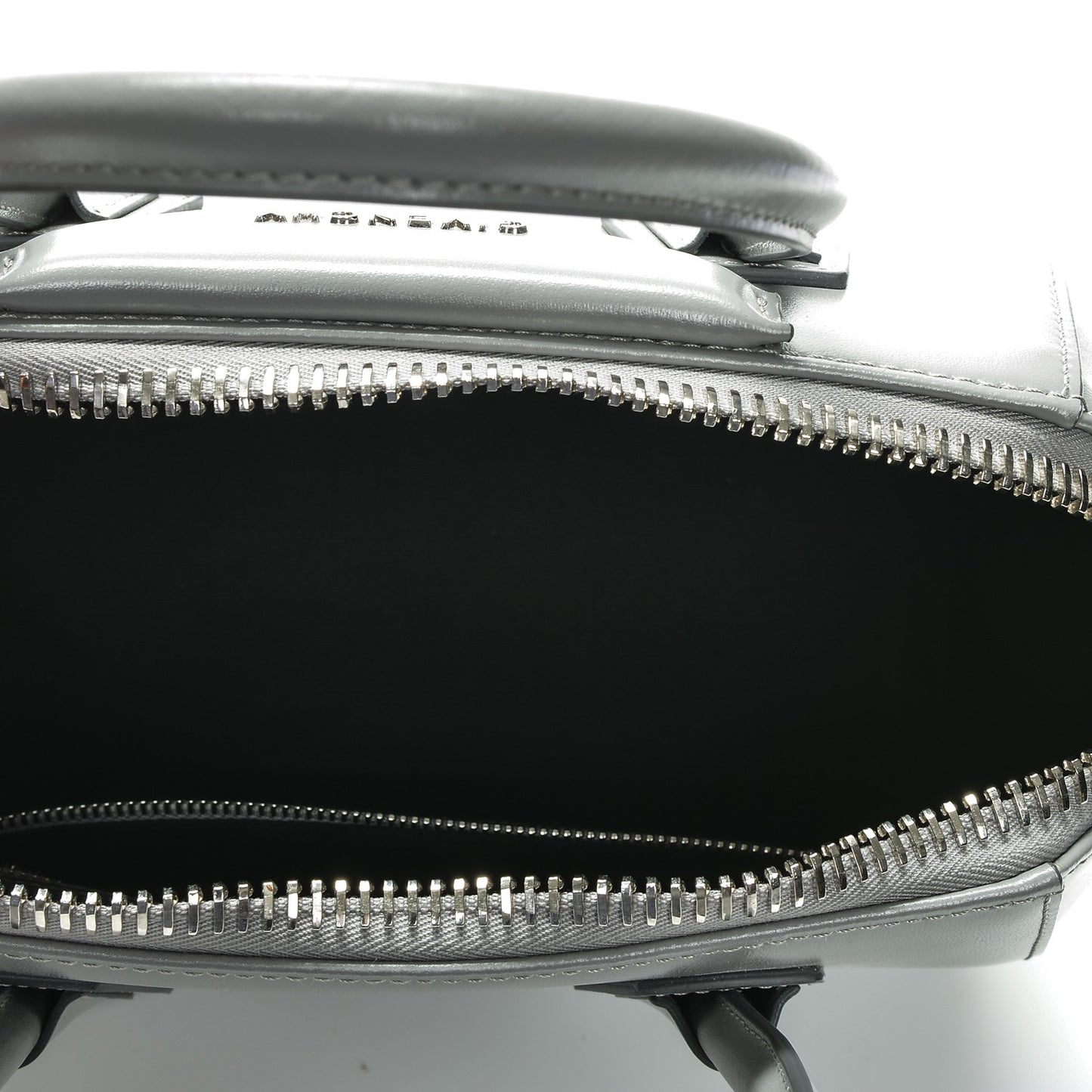 Shiny Lord Calfskin Small Antigona Pearl Grey