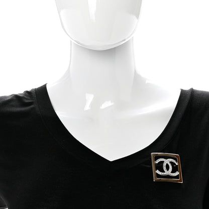 Chanel Crystal CC Square Brooch Gold 2 of 4