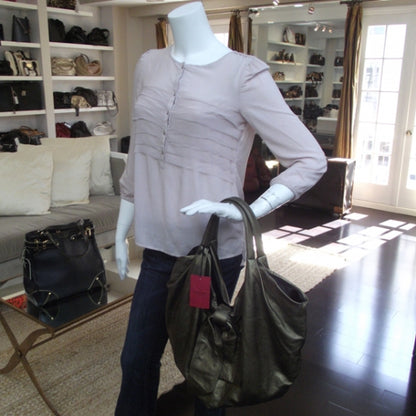 Valentino Garavani Metallic Nappa Bow Hobo Bronze 2 of 11