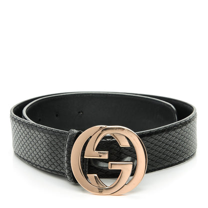 Gucci Python Interlocking G Belt 80 32 Black 1 of 8