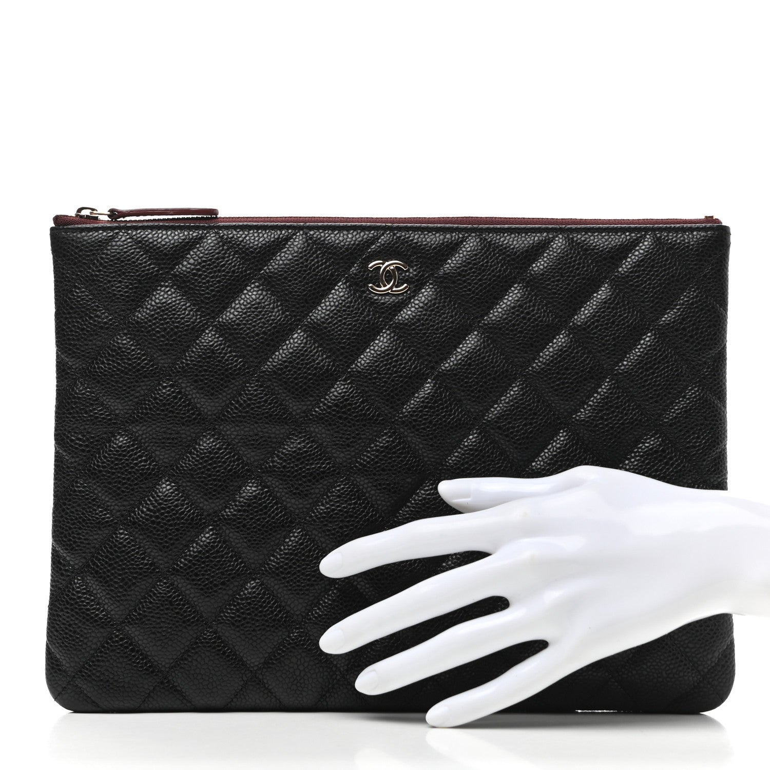Chanel Caviar Quilted Medium Cosmetic Case Black 2 of 7