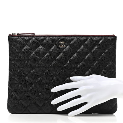 Chanel Caviar Quilted Medium Cosmetic Case Black 2 of 7