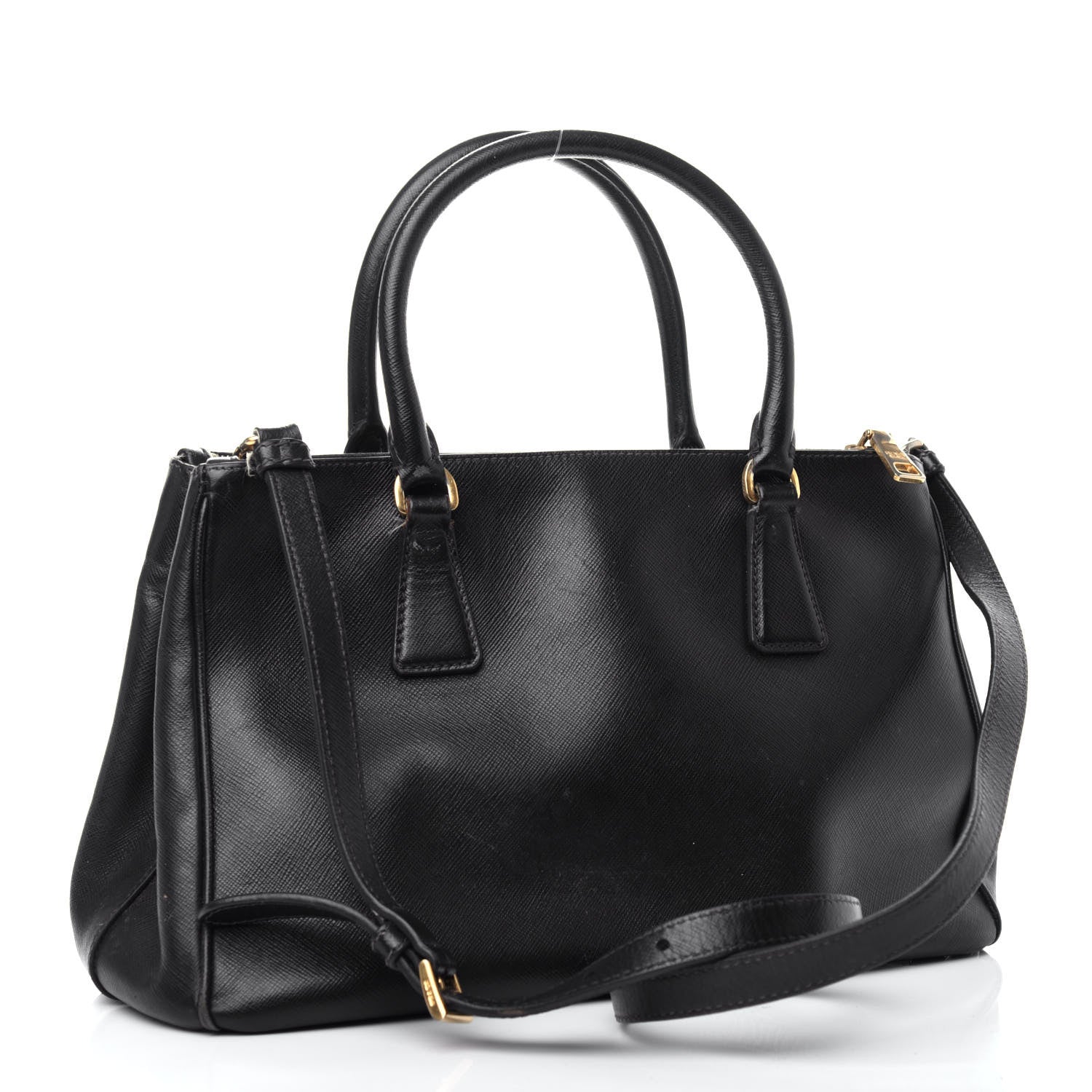 Prada Saffiano Small Galleria Double Zip Tote Black 4 of 11