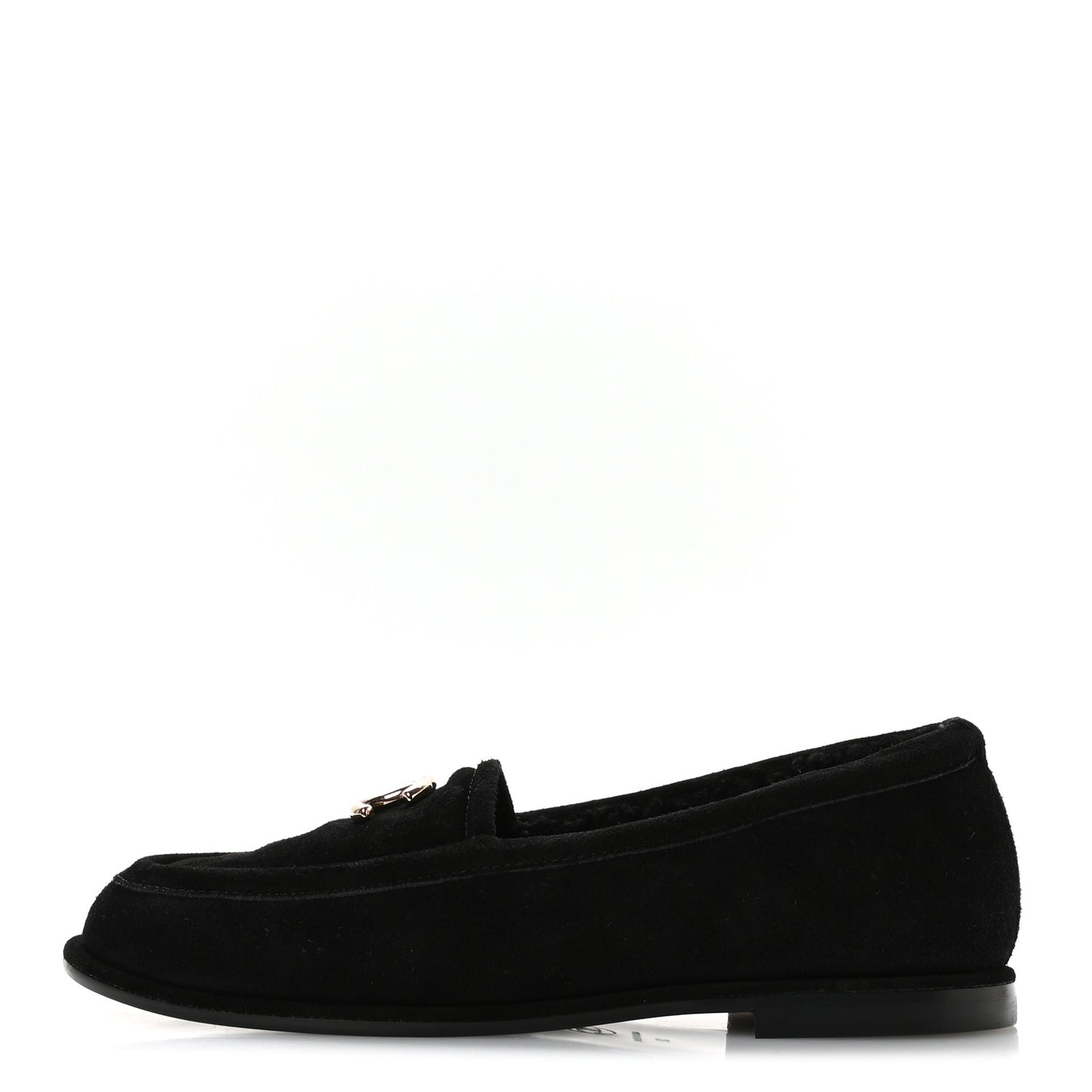 Suede Calfskin CC Mocassins 38 Black