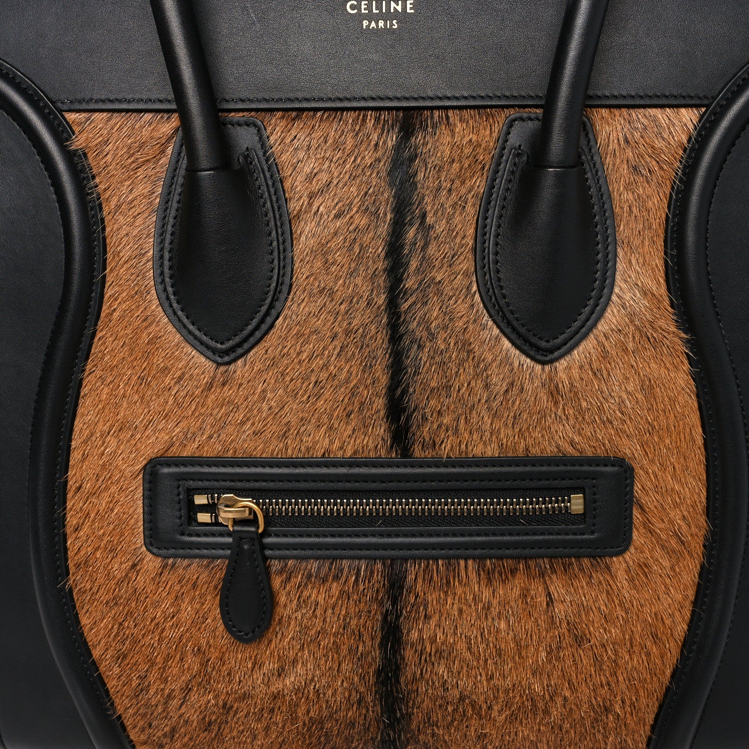Celine Pony Hair Mini Luggage Brown 7 of 9