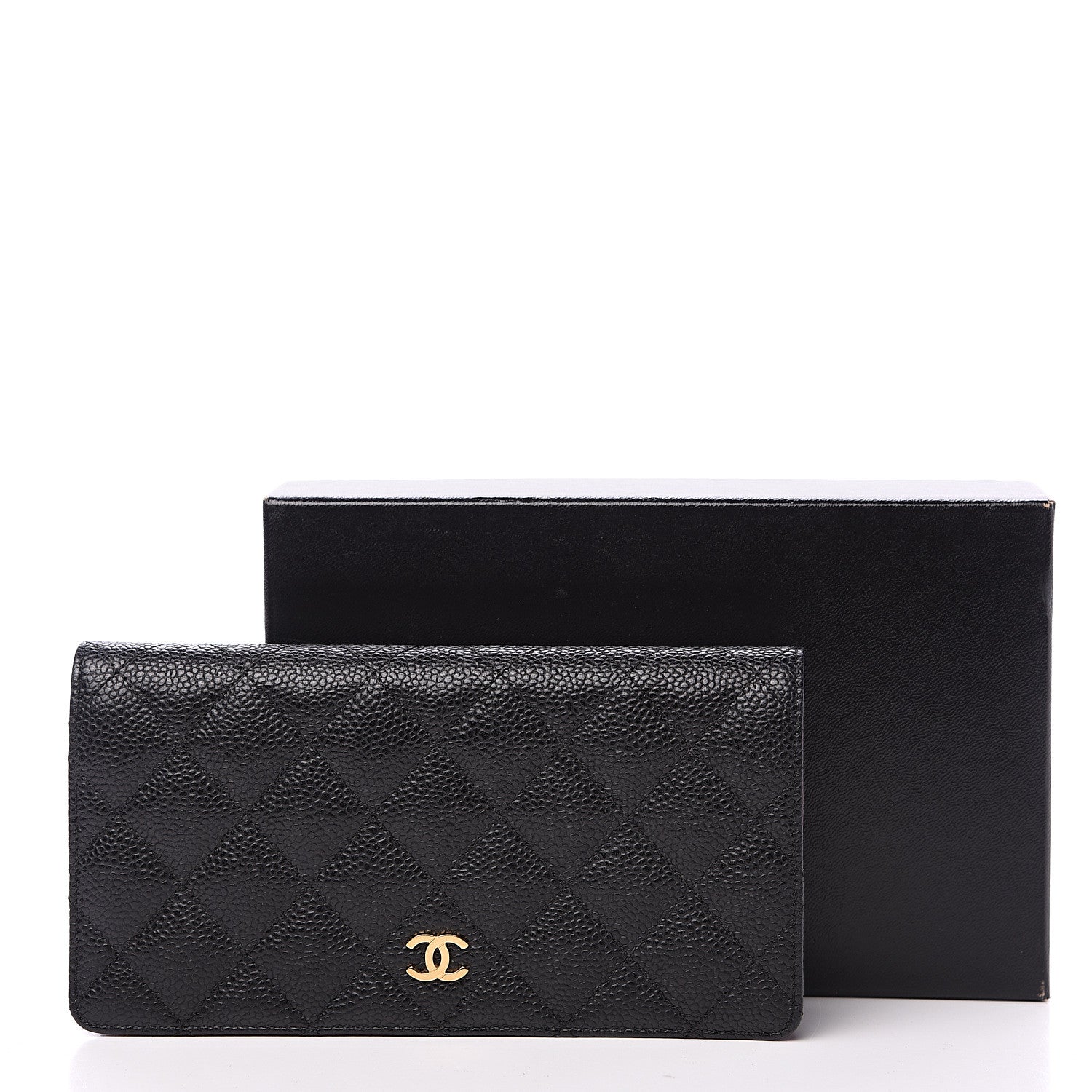 Chanel Caviar Quilted Yen Wallet Black 10 of 10