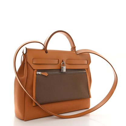 Hermes Military Toile Vache Hunter Herbag Zip Retourne 31 PM Dune Etoupe 4 of 12