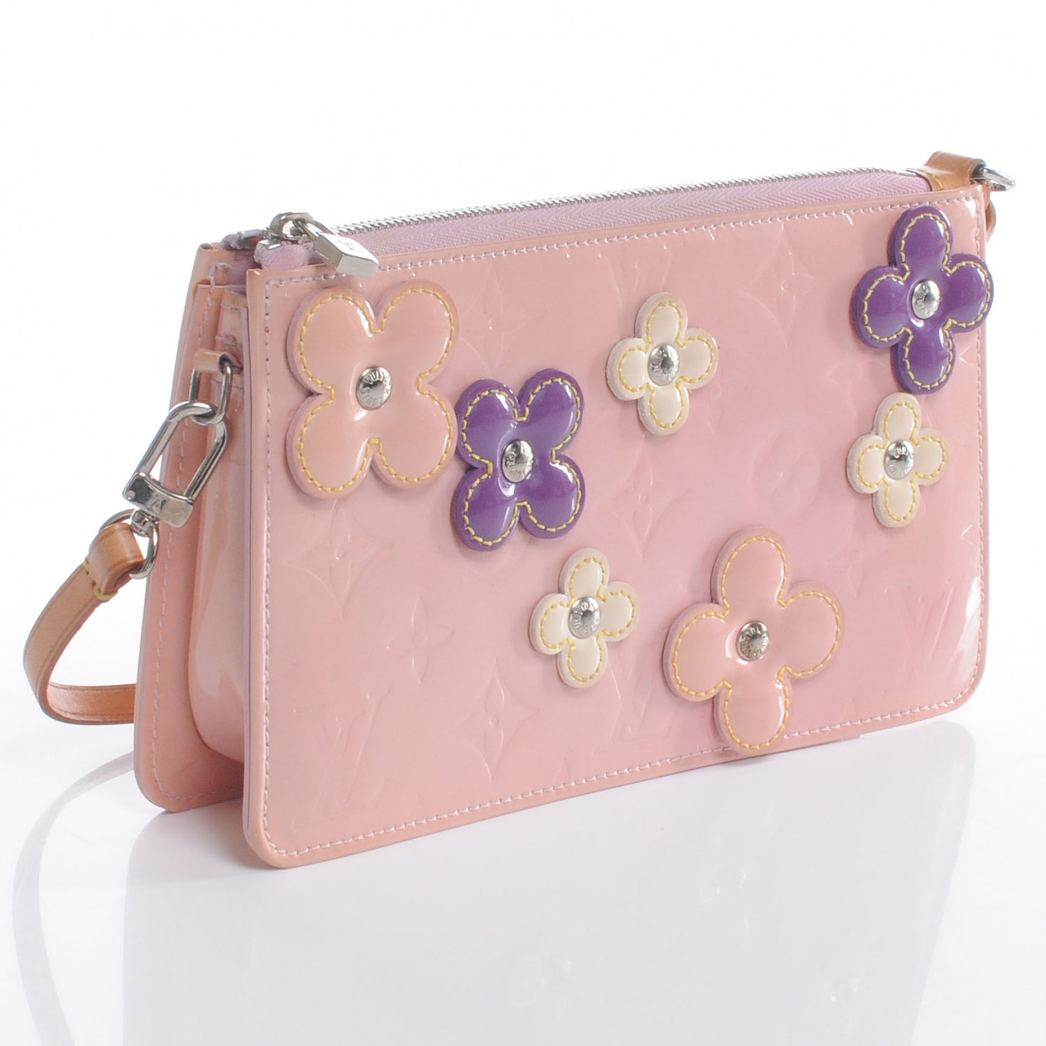 Louis Vuitton Vernis Lexington Fleurs Pochette Pink 3 of 7