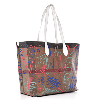 Burberry Coated Canvas Mega Check Sketchbook Large Reversible Doodle Tote White 5 of 27