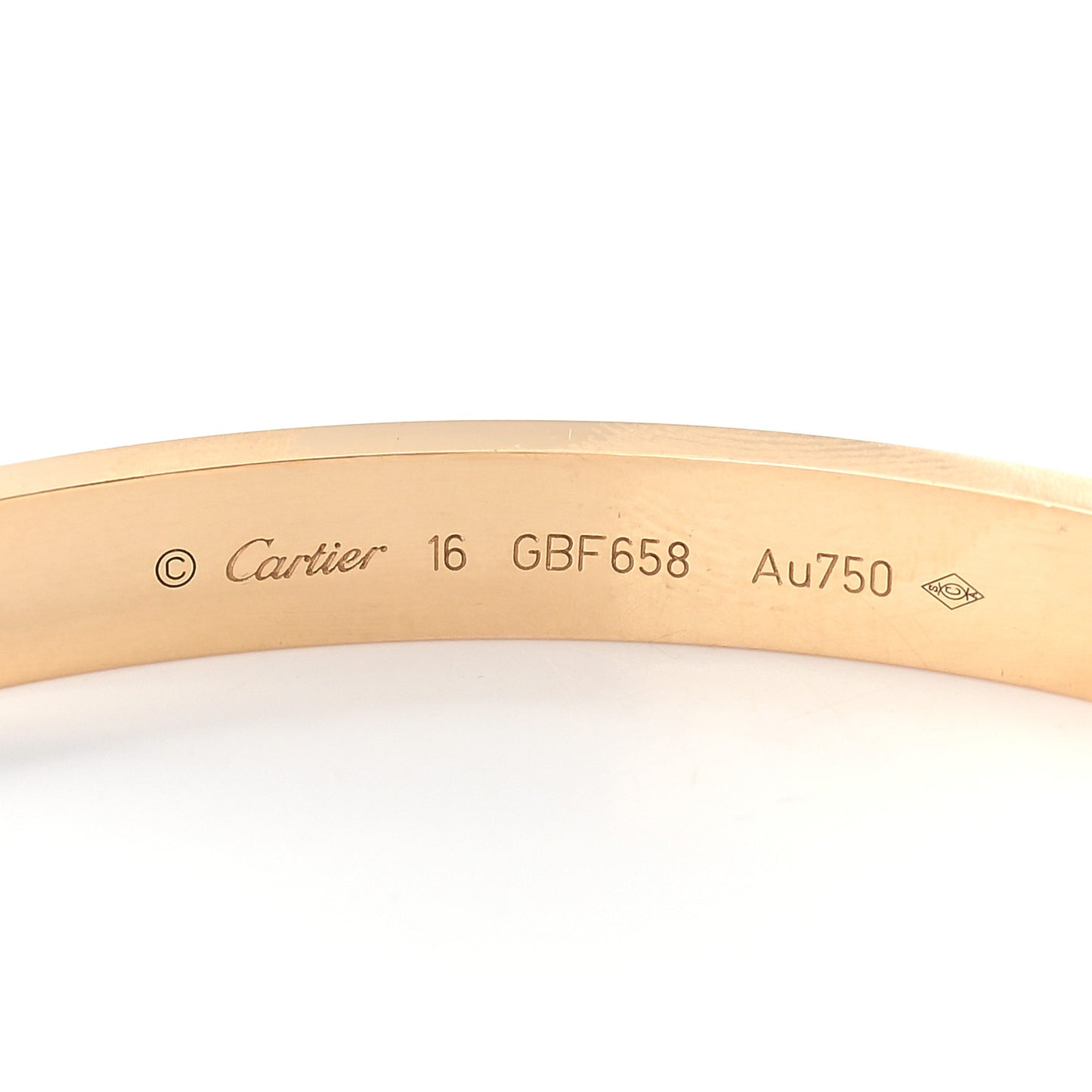 18K Yellow Gold LOVE Bracelet 16