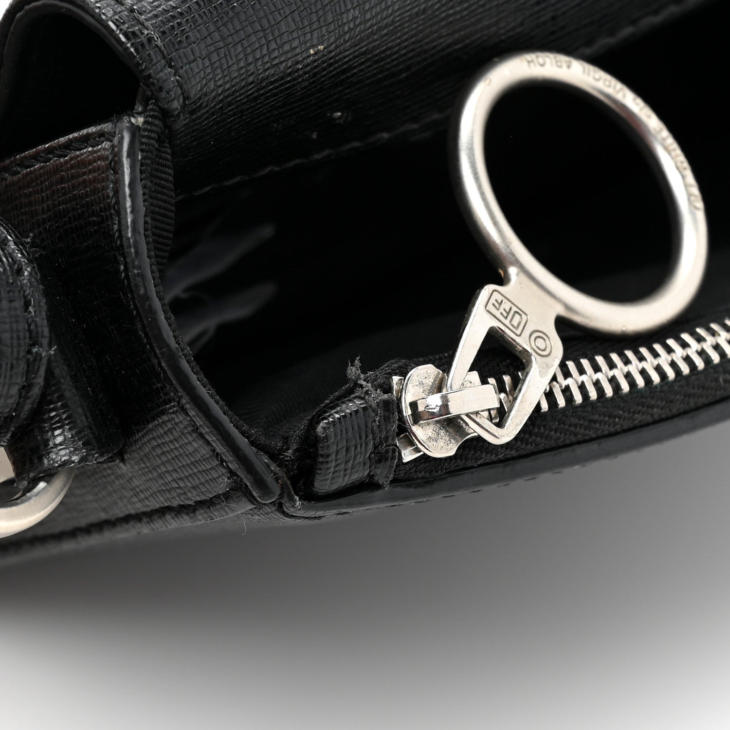 Off-White Saffiano Striped Mini Diag Binder Clip Bag Black White 13 of 18