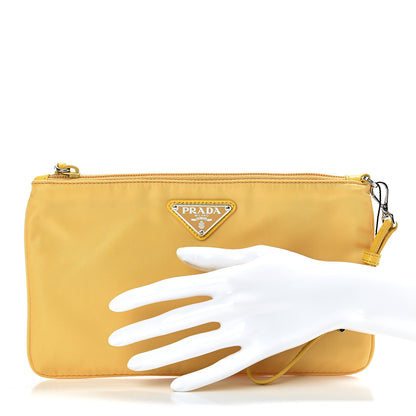 Prada Tessuto Nylon Saffiano Wristlet Mimosa 2 of 7