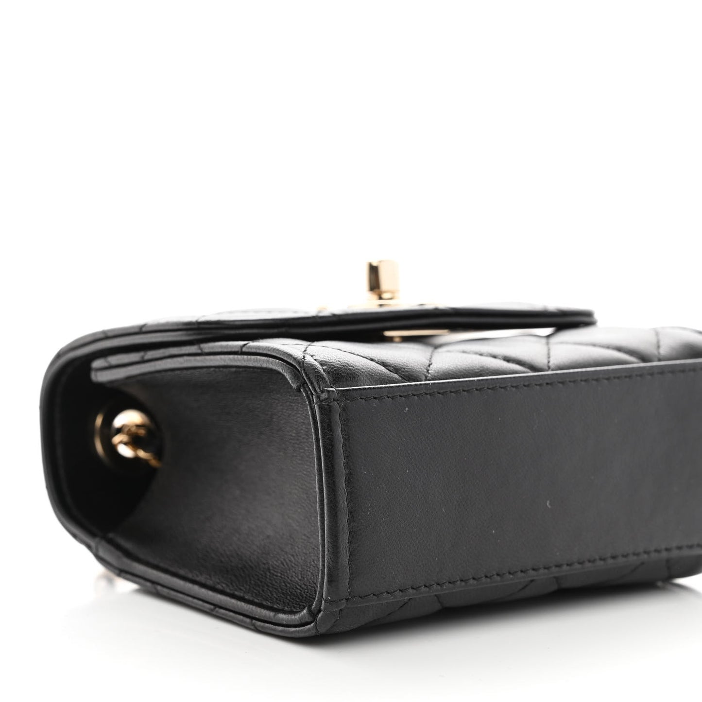 Lambskin Quilted Mini Trendy CC Chain Wallet Black