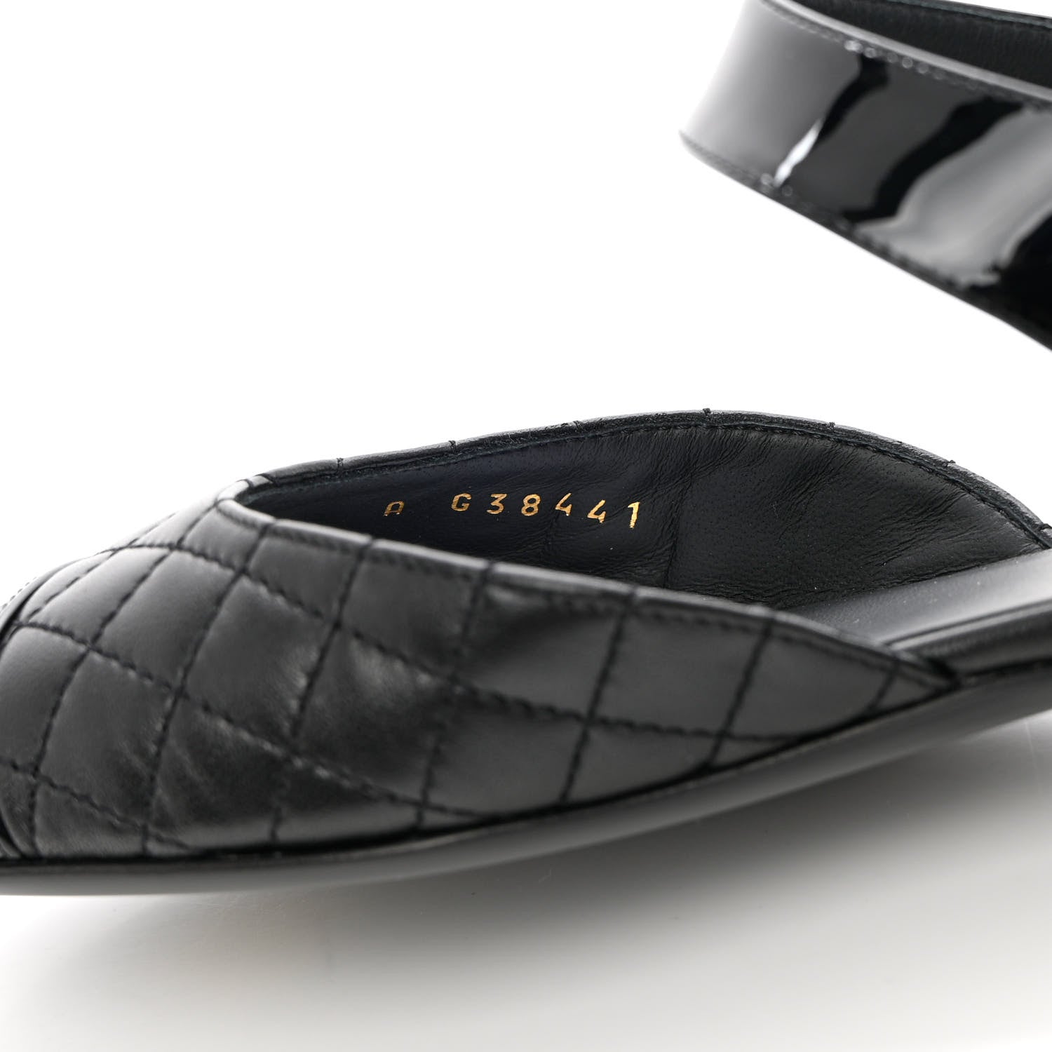 Chanel Patent Lambskin Quilted Cap Toe Ballerina Flats 38.5 Black 6 of 11
