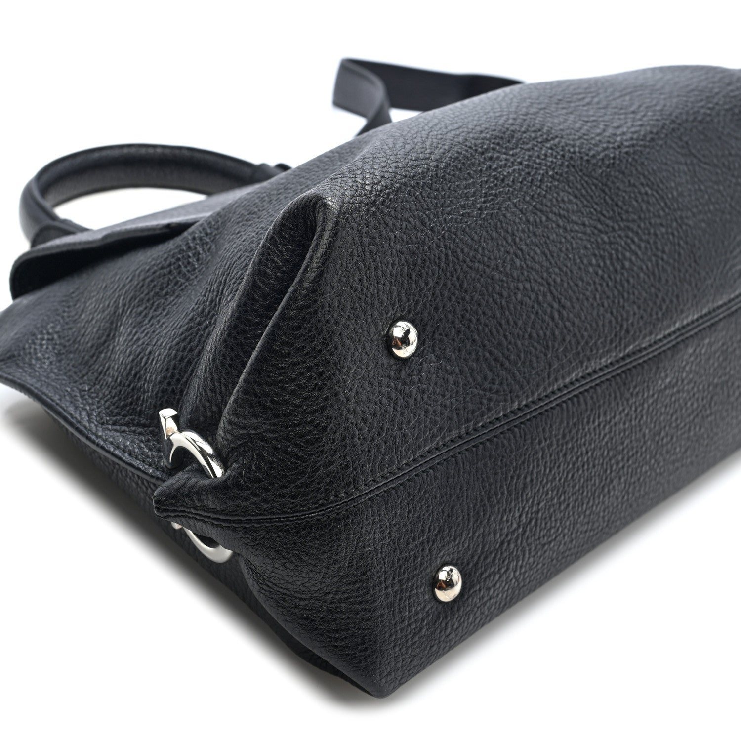 Salvatore Ferragamo Grained Calfskin Medium Sofia Satchel Black 8 of 9