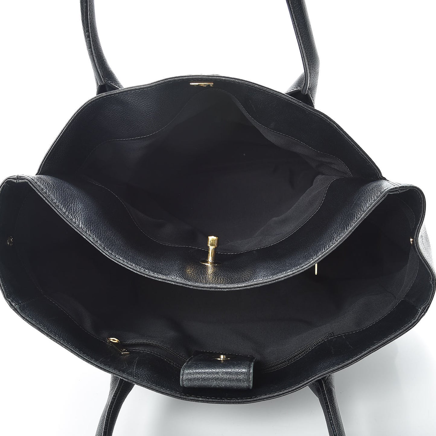 Calfskin Tall Cerf Tote Black