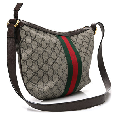 Gucci GG Supreme Monogram Web Small Ophidia Half Moon Hobo Brown 3 of 10