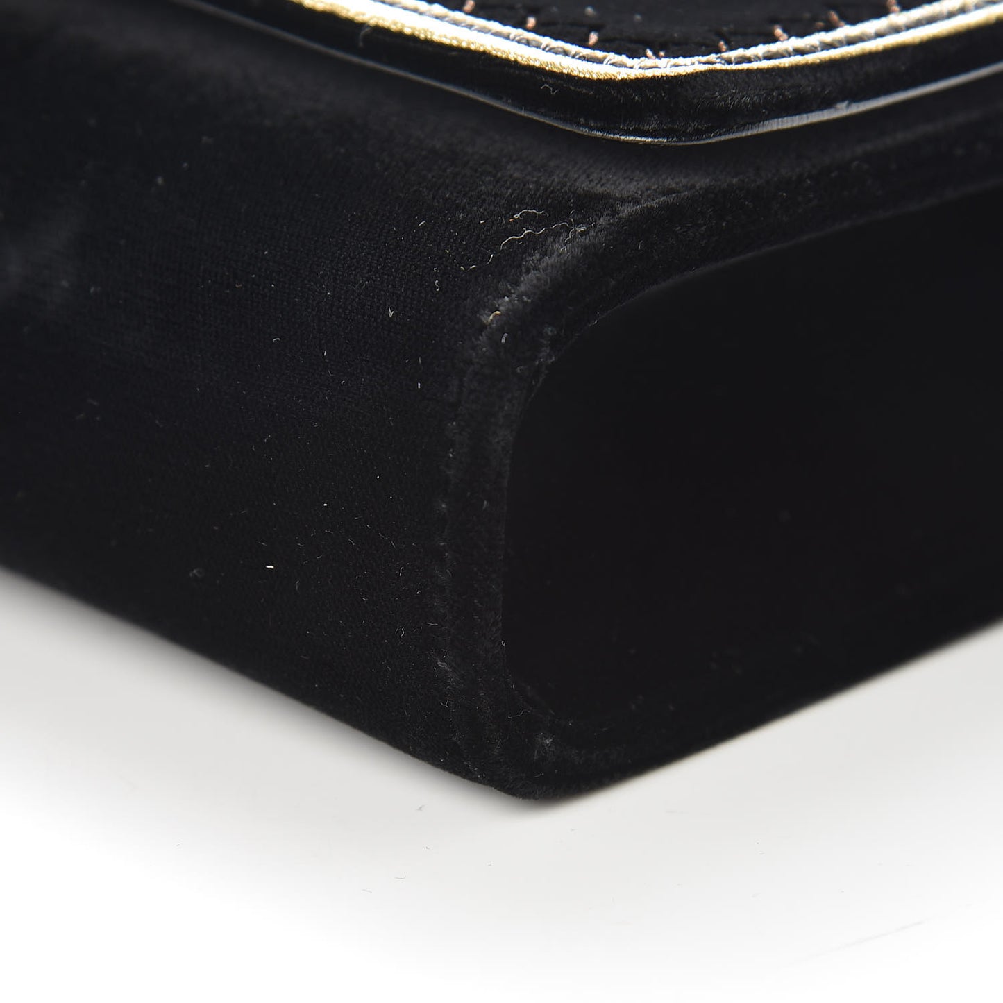 Velvet Embroidered Small Monogram Kate Satchel Black