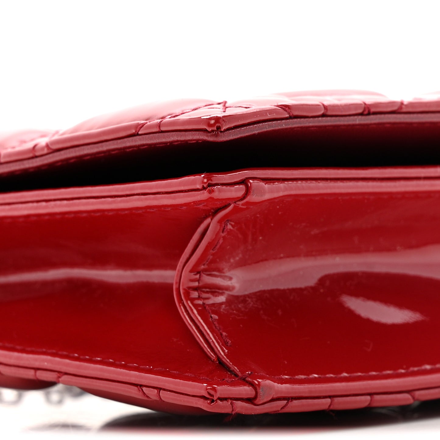 Patent Cannage Lady Dior Convertible Clutch Red