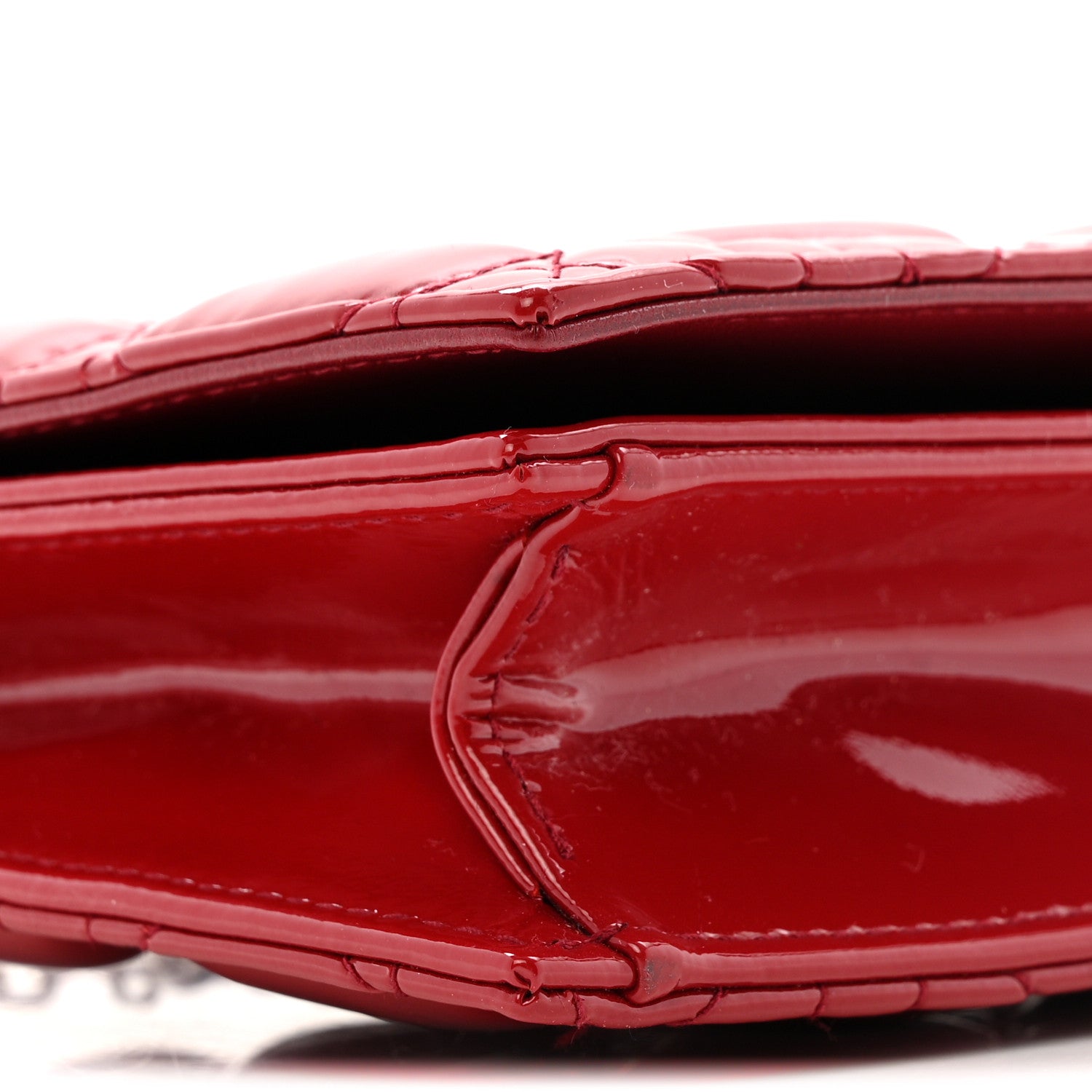 Christian Dior Patent Cannage Lady Dior Convertible Clutch Red 9 of 12