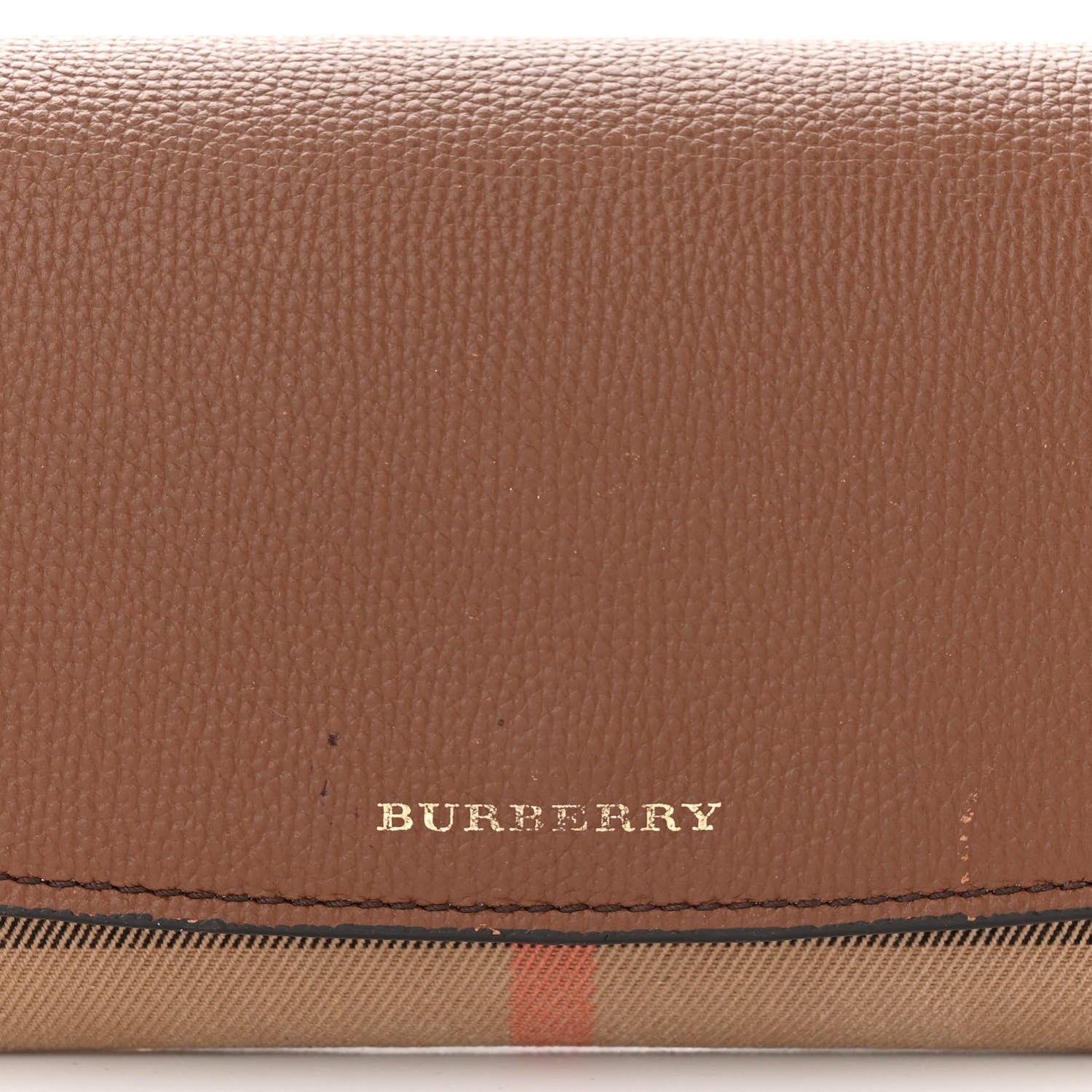 Burberry Derby Calfskin House Check Henley Wallet On Chain Tan 7 of 12