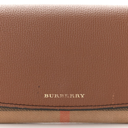 Burberry Derby Calfskin House Check Henley Wallet On Chain Tan 7 of 12
