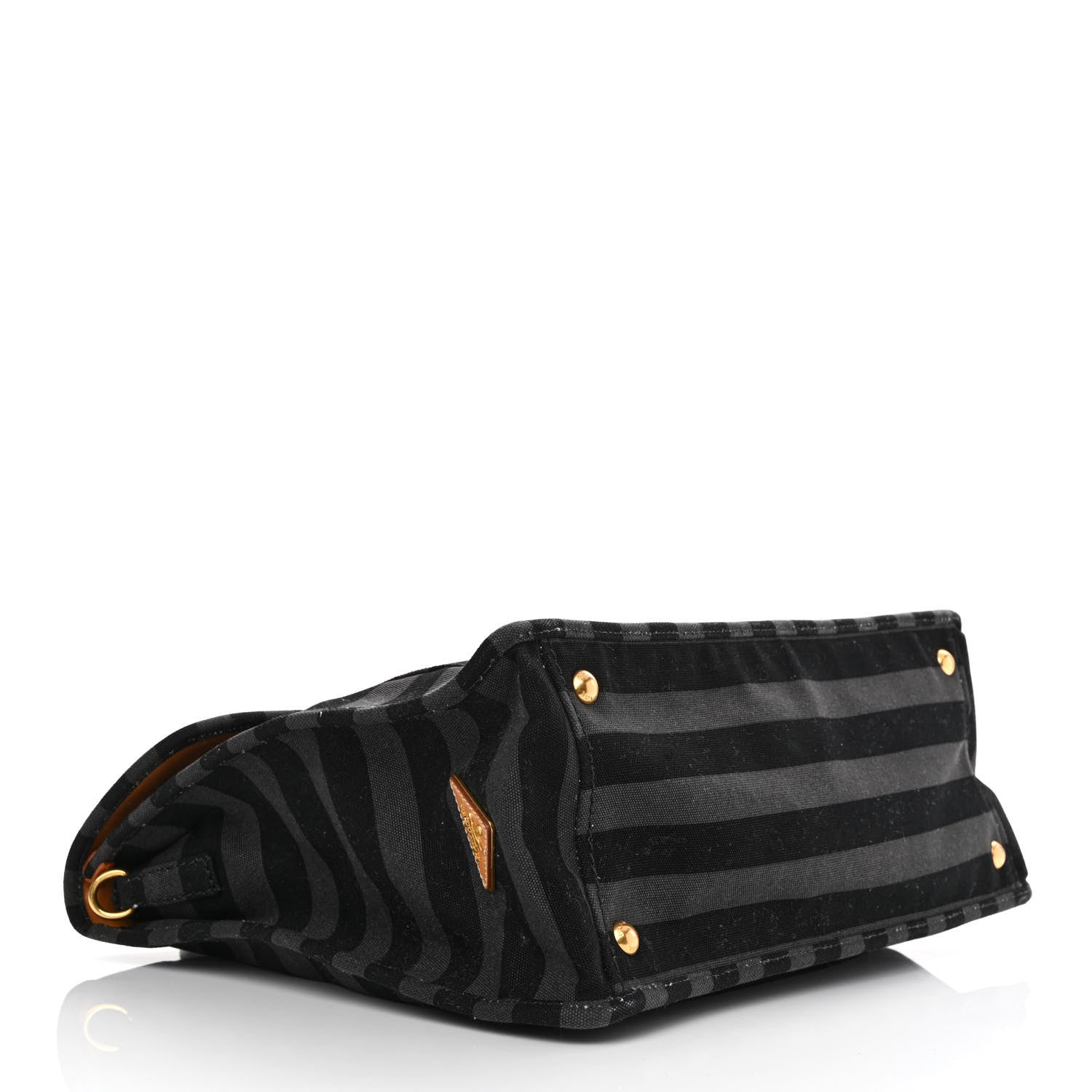 Prada Canvas Canapa Righe Striped Top Handle Satchel Gendarme 3 of 10