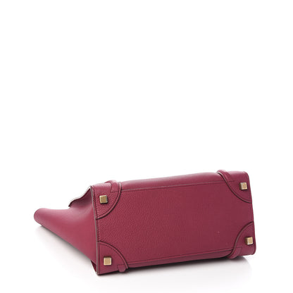 Celine Baby Drummed Calfskin Micro Luggage Plum 3 of 9