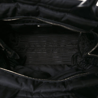 Prada Re-Nylon Nappa Triangle Quilted Padded Small Double Handled Zip Tote Black 4 of 7