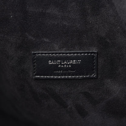 Saint Laurent Calfskin Crocodile Embossed Large Souple Sac De Jour Black 7 of 9