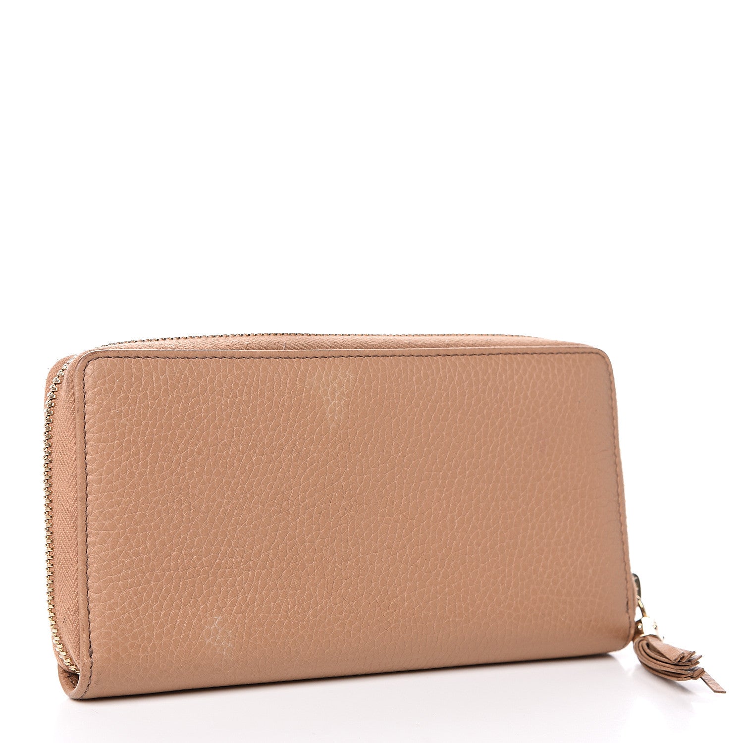 Gucci Pebbled Calfskin Soho Zip Around Wallet Camelia 2 of 15